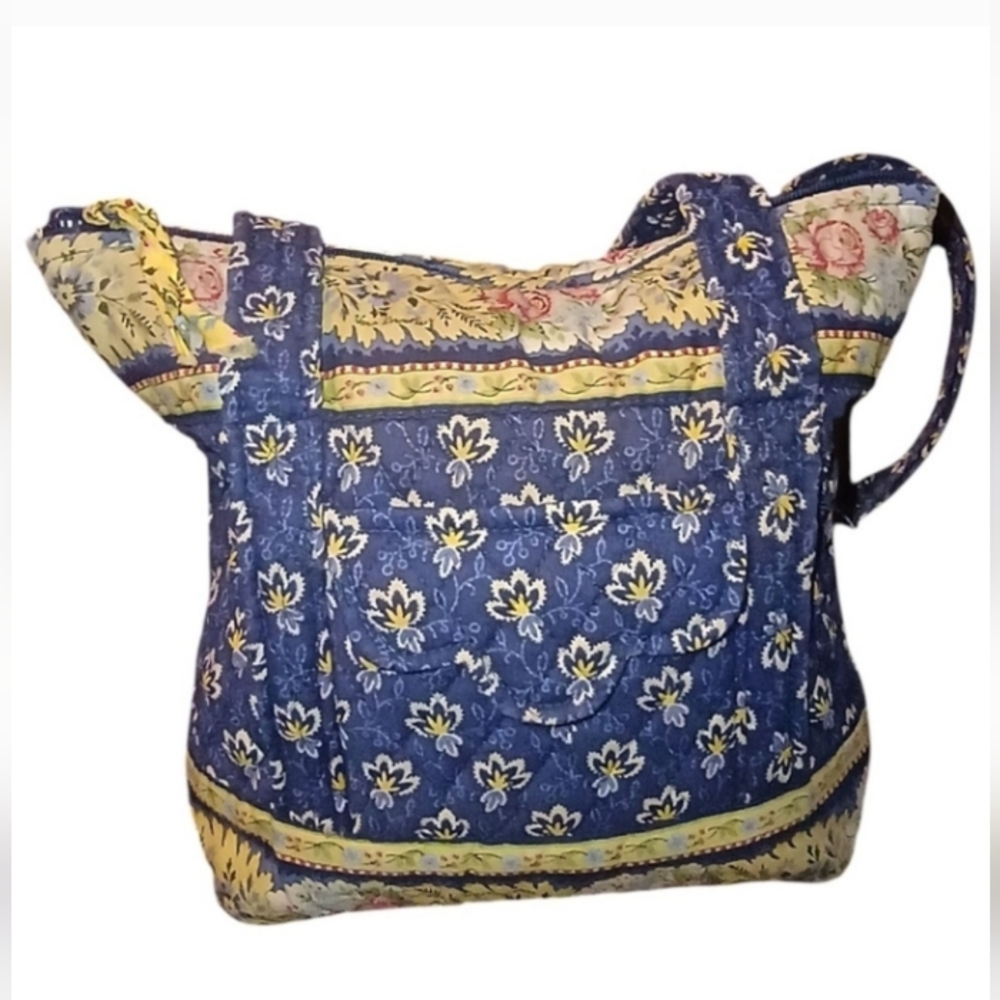 Floral Blue and Yellow Tote Bag